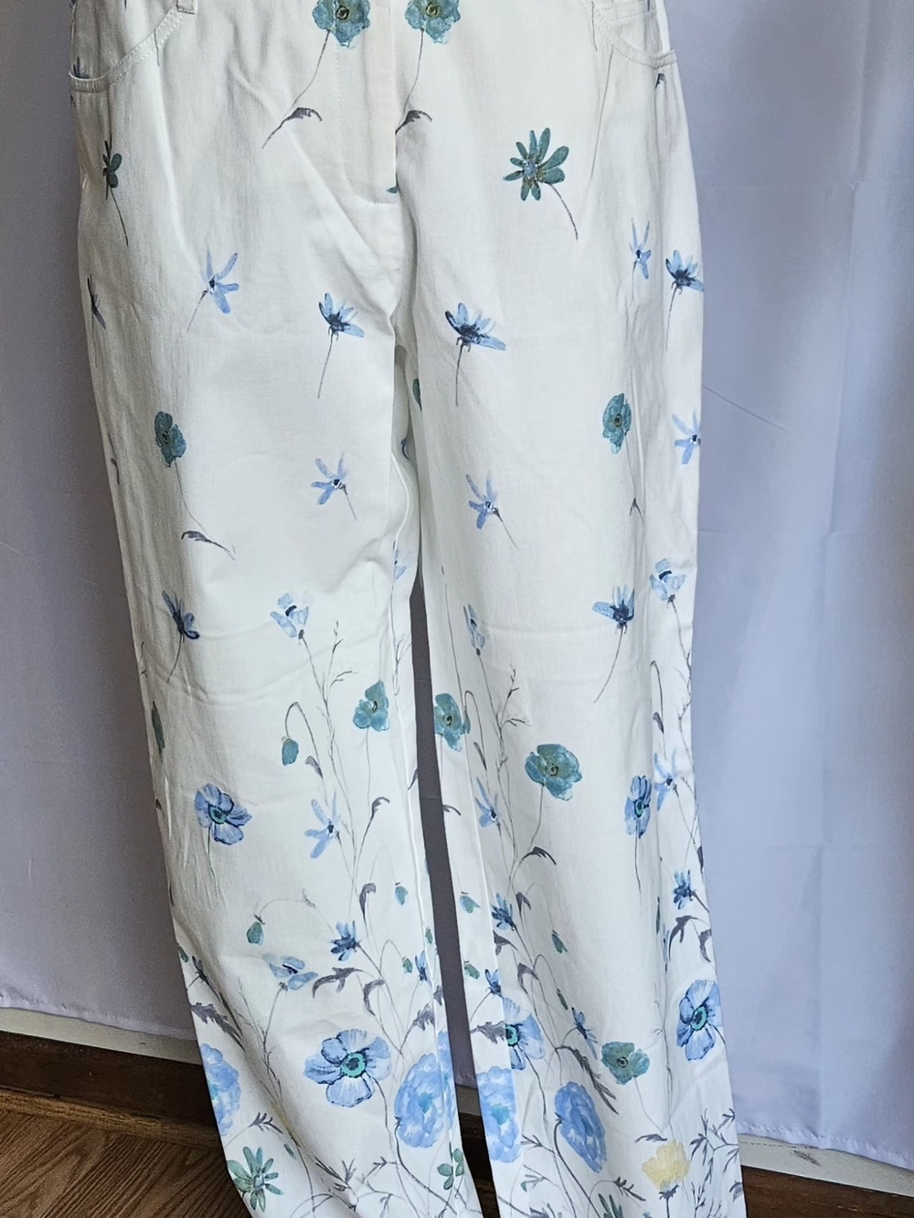 "Vintage ECCO Floral 2 Piece Pants Suit Set Size 12 NWT - Picture 13 of 16